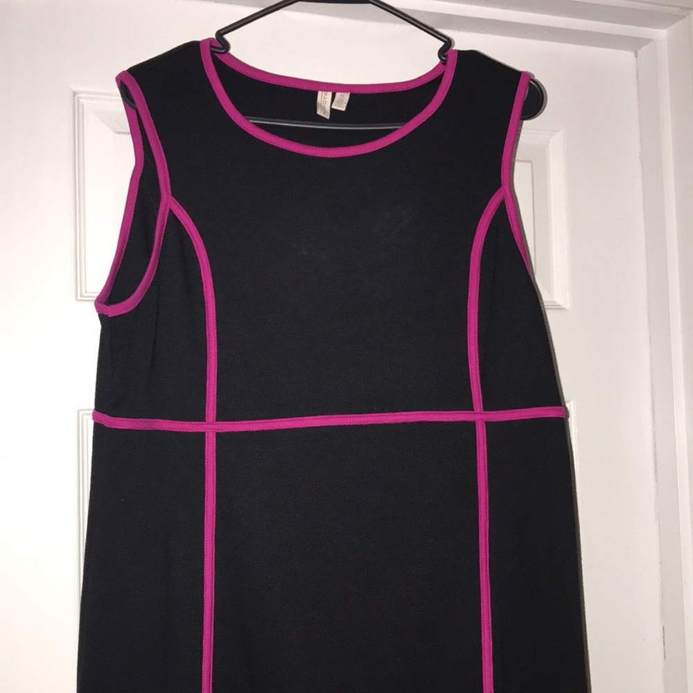 Madison neon pink and black sleeveless dress